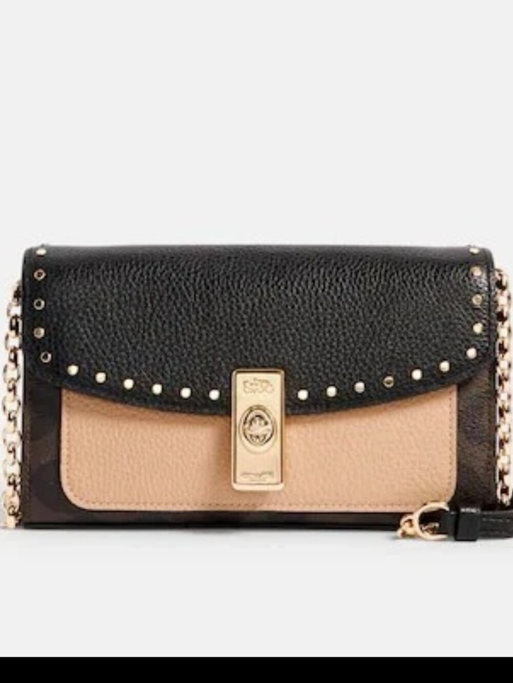 Coach Lane Leather Chain Shoulder Bag.